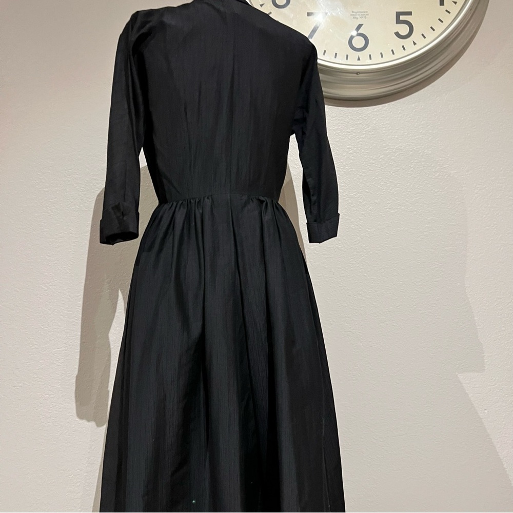 Vintage Black Long Sleeve Dress - Picture 2 of 5